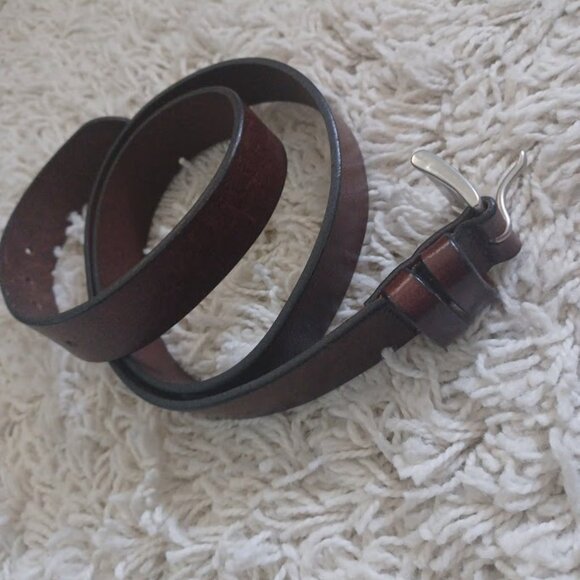 Vintage Structure Leather Belt Men 40 Brown Italian Leather USA Made - Picture 3 of 8